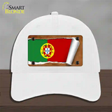 Portugal Flag Scroll Novelty License Plate Hat Unconstructed Cotton / White