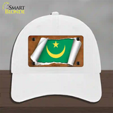 Mauritania Flag Scroll Novelty License Plate Hat Unconstructed Cotton / White