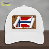 Norway-NS Flag Scroll Novelty License Plate Hat Unconstructed Cotton / White