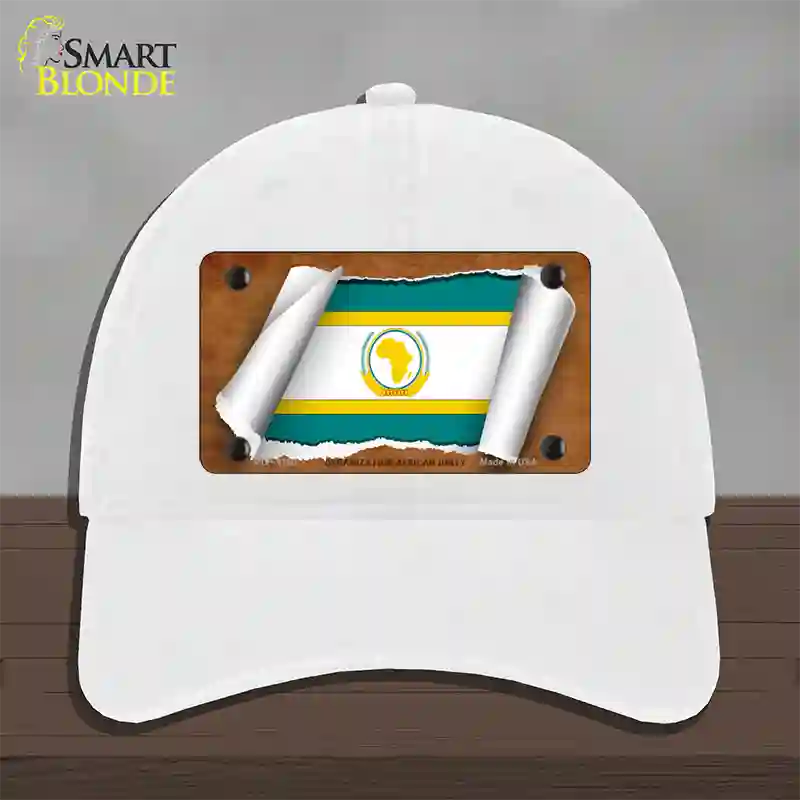 Organization African Unity Flag Scroll Novelty License Plate Hat Unconstructed Cotton / White