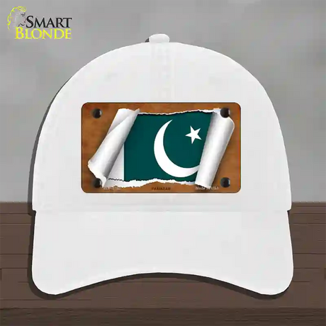 Pakistan Flag Scroll Novelty License Plate Hat Unconstructed Cotton / White