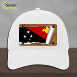 Papua New Guinea Flag Scroll Novelty License Plate Hat Unconstructed Cotton / White