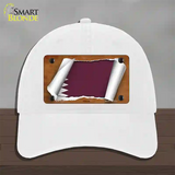 Qatar Flag Scroll Novelty License Plate Hat Unconstructed Cotton / White