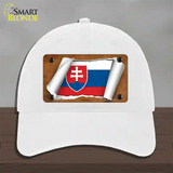 Slovakia Flag Scroll Novelty License Plate Hat Unconstructed Cotton / White