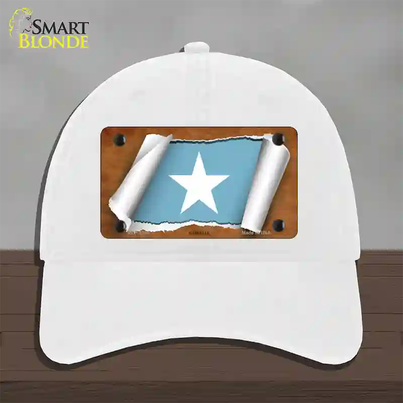 Somalia Flag Scroll Novelty License Plate Hat Unconstructed Cotton / White