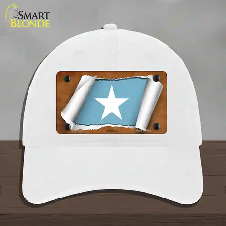 Somalia Flag Scroll Novelty License Plate Hat Unconstructed Cotton / White