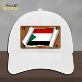 Sudan Flag Scroll Novelty License Plate Hat Unconstructed Cotton / White