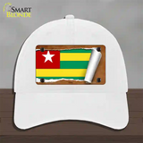 Togo Flag Scroll Novelty License Plate Hat Unconstructed Cotton / White