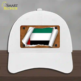 United Arab Emirates Flag Scroll Novelty License Plate Hat Unconstructed Cotton / White