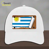 Uruguay Flag Scroll Novelty License Plate Hat Unconstructed Cotton / White