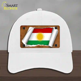 Kurdistan Flag Scroll Novelty License Plate Hat Unconstructed Cotton / White