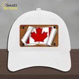 Canada Flag Scroll Novelty License Plate Hat Unconstructed Cotton / White