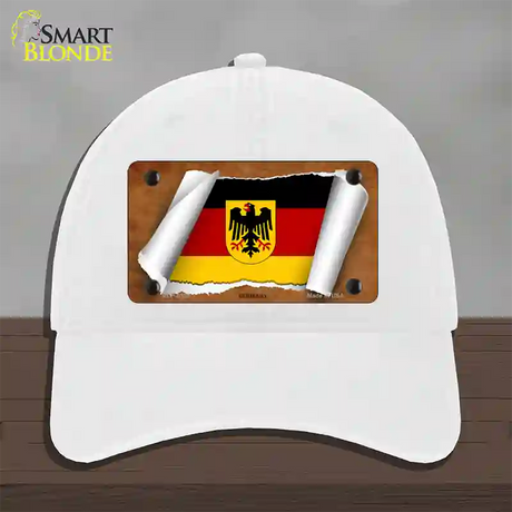 Germany Coat of Arms Flag Scroll Novelty License Plate Hat Unconstructed Cotton / White