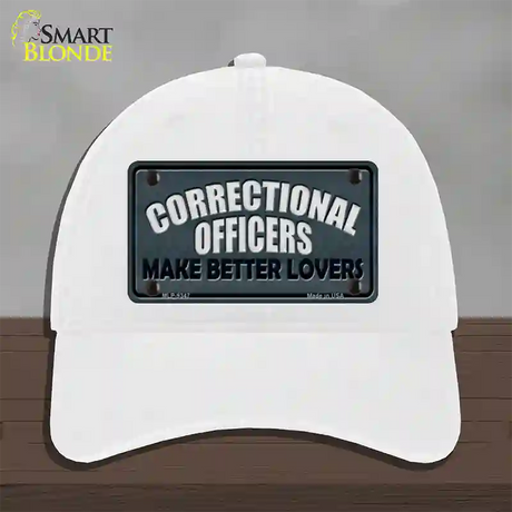 Corrections Officer Better Lover Novelty License Plate Hat Unconstructed Cotton / White