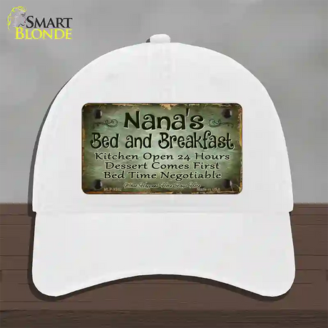 Nanas Bed And Breakfast Novelty License Plate Hat Unconstructed Cotton / White