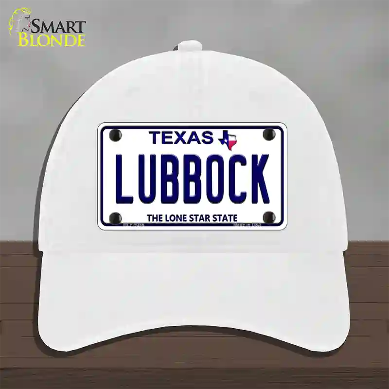 Lubbock Texas Novelty License Plate Hat Unconstructed Cotton / White