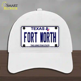 Fort Worth Texas Novelty License Plate Hat Unconstructed Cotton / White