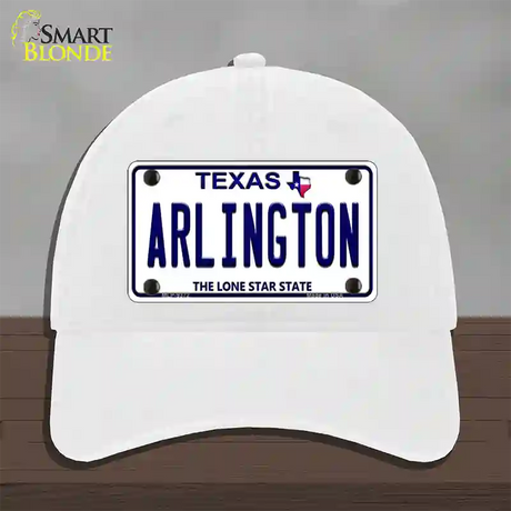 Arlington Texas Novelty License Plate Hat Unconstructed Cotton / White