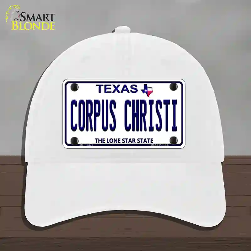 Corpus Christi Texas Novelty License Plate Hat Unconstructed Cotton / White