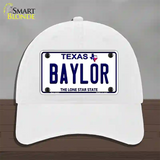 Baylor Texas Novelty License Plate Hat Unconstructed Cotton / White