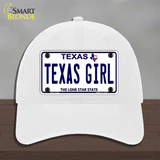 Texas Girl Texas Novelty License Plate Hat Unconstructed Cotton / White