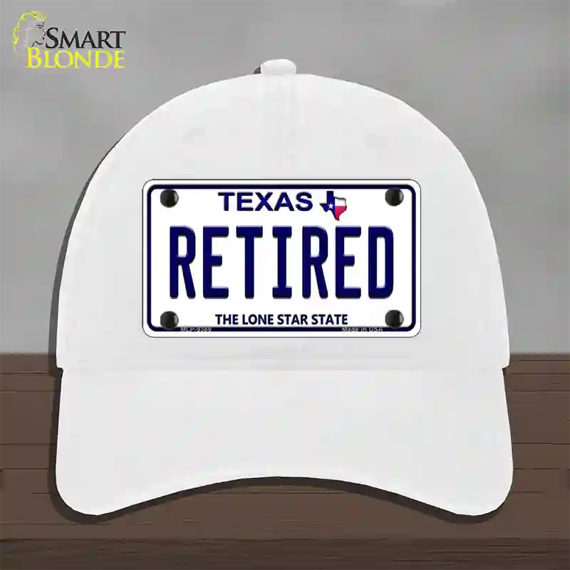 Retired Texas Novelty License Plate Hat Unconstructed Cotton / White