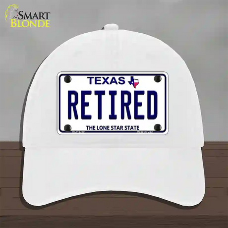 Retired Texas Novelty License Plate Hat Unconstructed Cotton / White