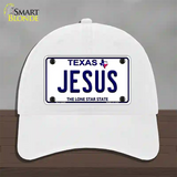 Jesus Texas Novelty License Plate Hat Unconstructed Cotton / White