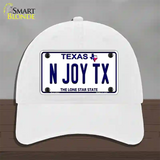 N Joy TX Texas Novelty License Plate Hat Unconstructed Cotton / White