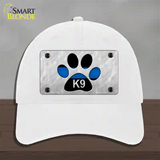 Thin Blue Line Paw K-9 Novelty License Plate Hat Unconstructed Cotton / White