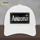 Arizona Flag Script Novelty License Plate Hat Unconstructed Cotton / White