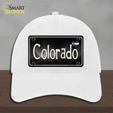 Colorado Flag Script Novelty License Plate Hat Unconstructed Cotton / White