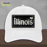 Illinois Flag Script Novelty License Plate Hat Unconstructed Cotton / White