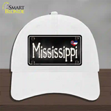 Mississippi Flag Script Novelty License Plate Hat Unconstructed Cotton / White