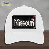 Missouri Flag Script Novelty License Plate Hat Unconstructed Cotton / White