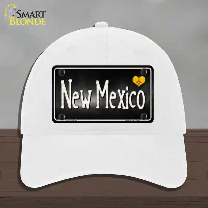 New Mexico Flag Script Novelty License Plate Hat Unconstructed Cotton / White