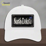 North Dakota Flag Script Novelty License Plate Hat Unconstructed Cotton / White