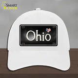 Ohio Flag Script Novelty License Plate Hat Unconstructed Cotton / White