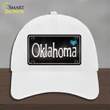 Oklahoma Flag Script Novelty License Plate Hat Unconstructed Cotton / White