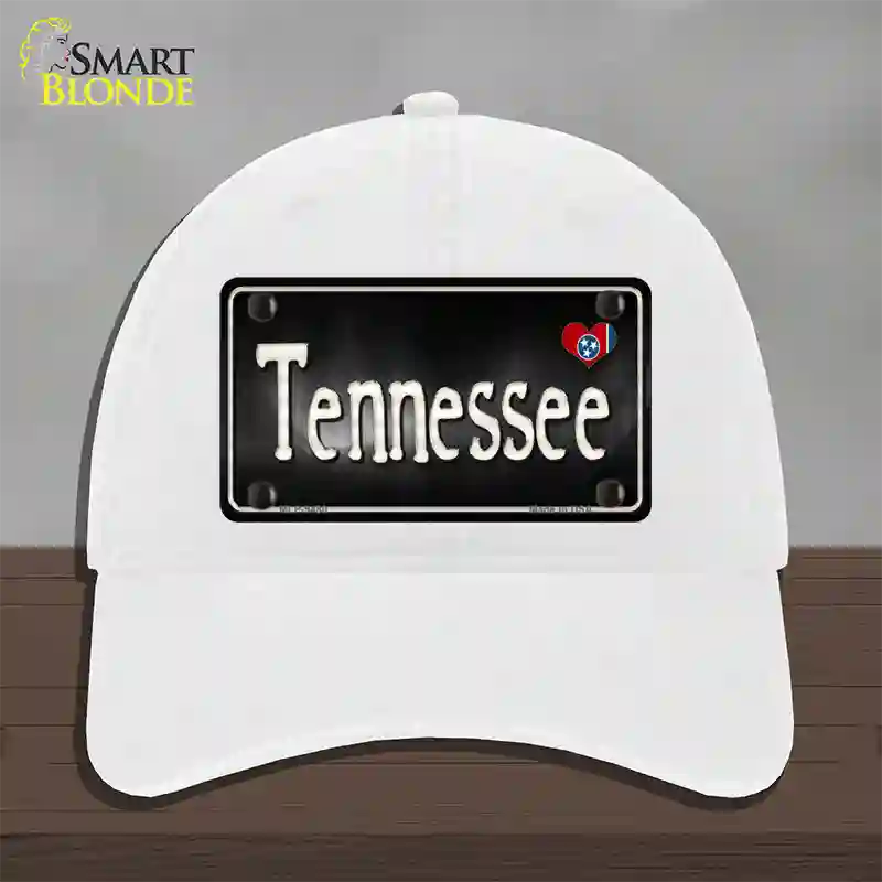 Tennessee Flag Script Novelty License Plate Hat Unconstructed Cotton / White