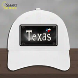 Texas Flag Script Novelty License Plate Hat Unconstructed Cotton / White