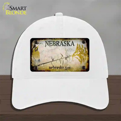 Nebraska Gov Rusty Blank Novelty License Plate Hat Unconstructed Cotton / White