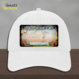 Georgia Peach Rusty Blank Novelty License Plate Hat Unconstructed Cotton / White