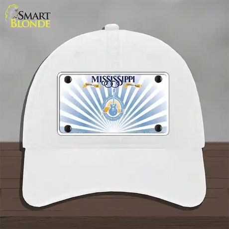 Mississippi Creative Culture Blank Novelty License Plate Hat Unconstructed Cotton / White