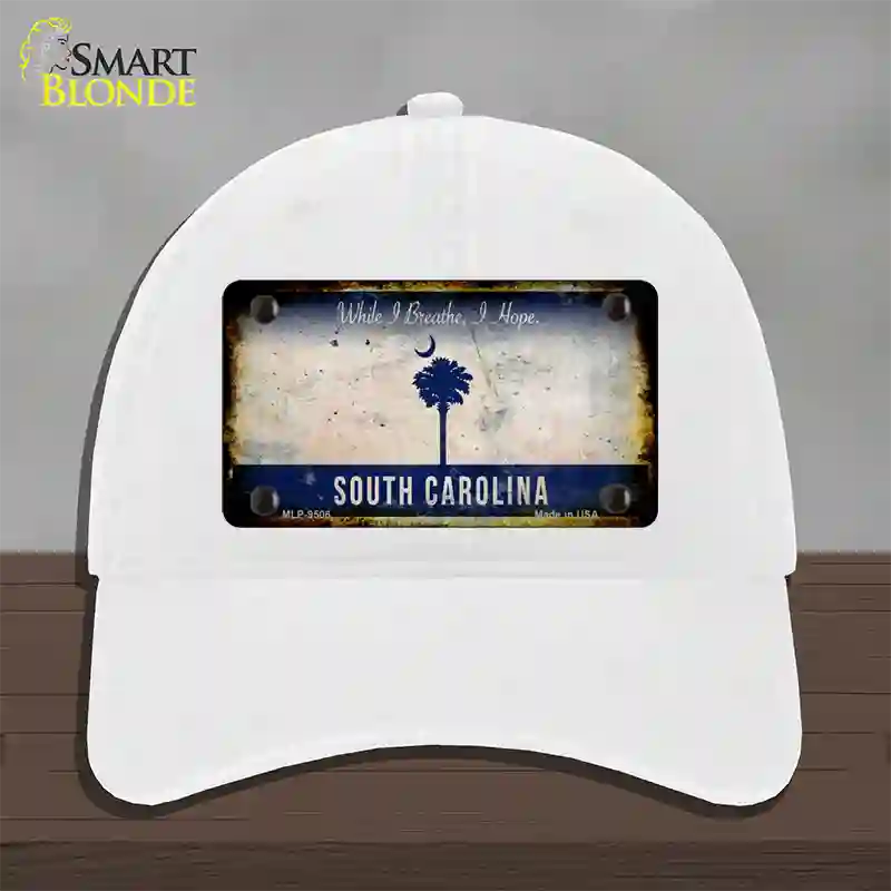 South Carolina I Breathe Rusty Blank Novelty License Plate Hat Unconstructed Cotton / White