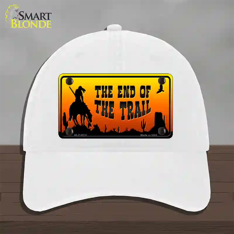 End Of Trail Scenic Novelty License Plate Hat Unconstructed Cotton / White