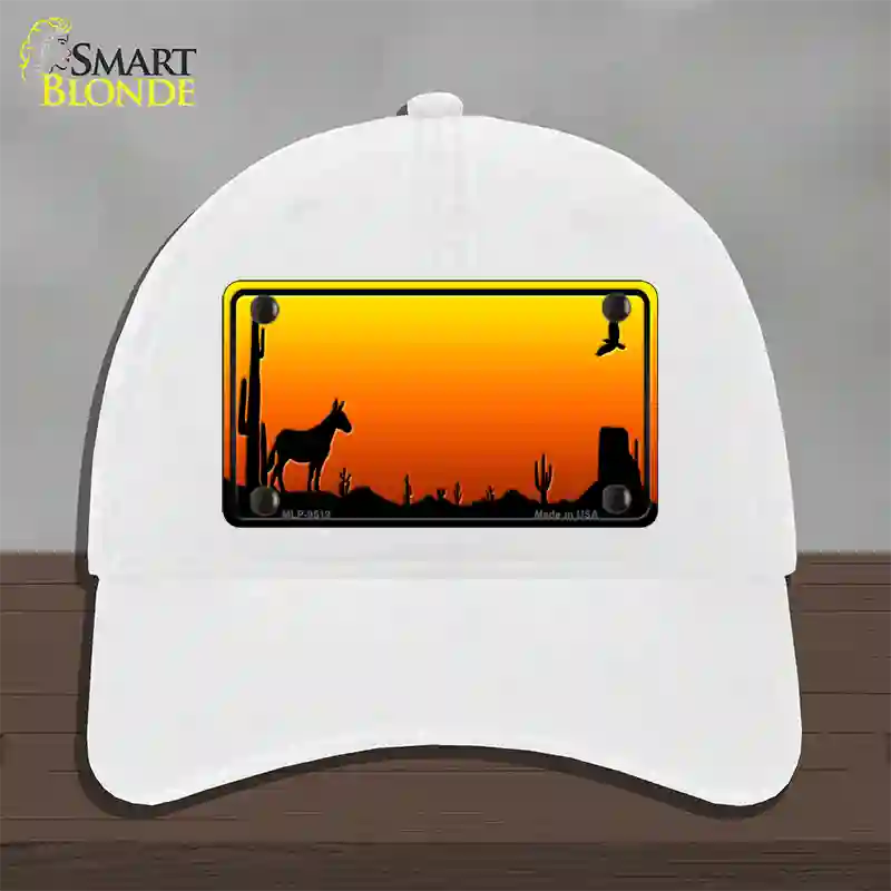 Donkey Blank Scenic Novelty License Plate Hat Unconstructed Cotton / White