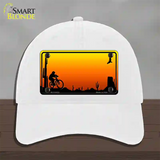 Biker Blank Scenic Novelty License Plate Hat Unconstructed Cotton / White