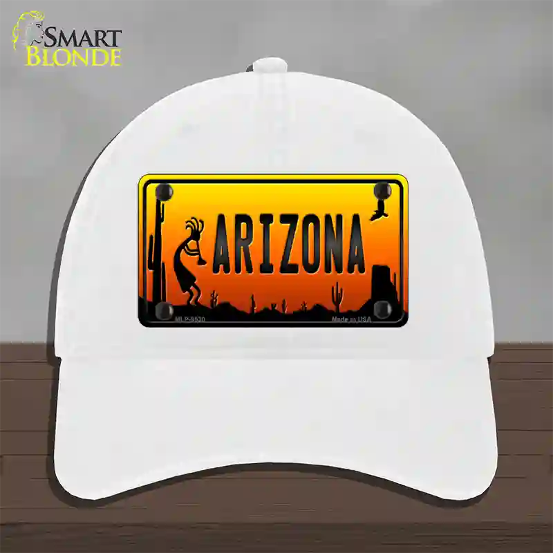 Kokopelli Arizona Scenic Novelty License Plate Hat Unconstructed Cotton / White