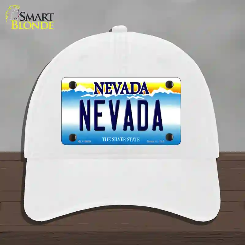 Nevada Nevada Novelty License Plate Hat Unconstructed Cotton / White